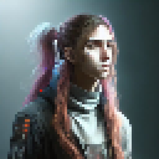 hacker from a corporation, long-haired, cyberpunk, dystopian future, portrait 