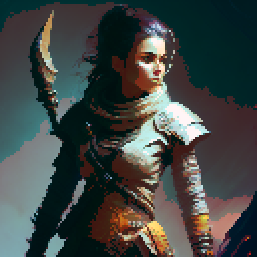 female barbarian, tall, menacing, full body, intense glare, angry, large axe, tribal clothing, Action Pose, Imposing stance, fantasy RPG