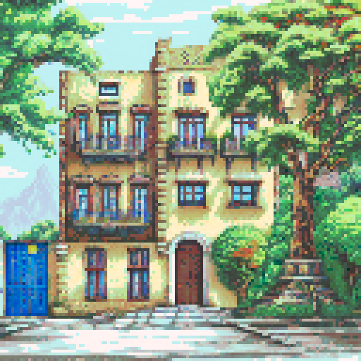 Mexico City front houses view