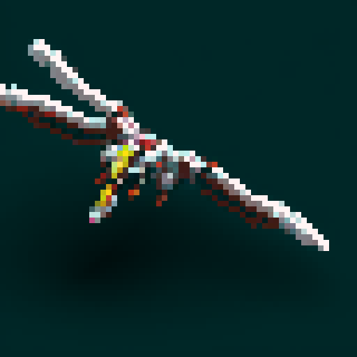 Flying gundam with two hand weapon and angular wings