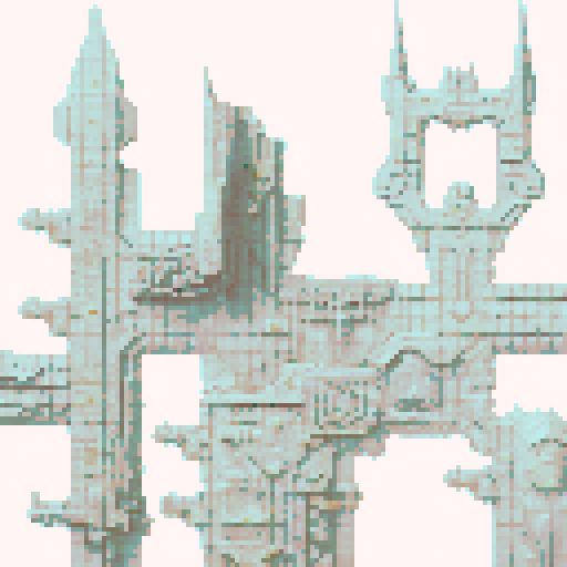 Dark fantasy castle tileset, 16x16 tiles, orthogonal perspective, noble aesthetic