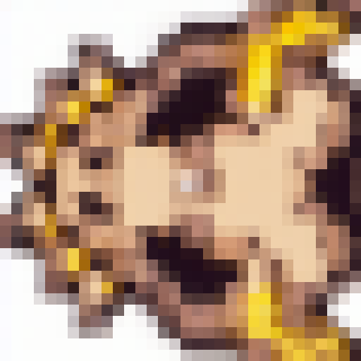 pixelated snake head from above