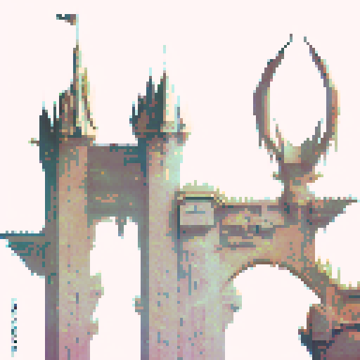 Dark fantasy castle tileset, 16x16 tiles, orthogonal perspective, noble aesthetic