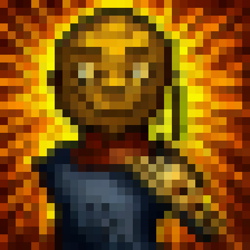 Protagonist of a 2d side stroller shooter