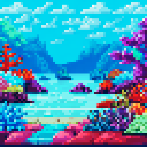 under the sea background with fish, rocks, seaweed and coral