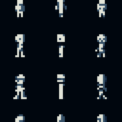 dark medieval knight with glowing eyes, flowing dark cape, pixel art, sRGB, sprite sheet, character sprite sheet