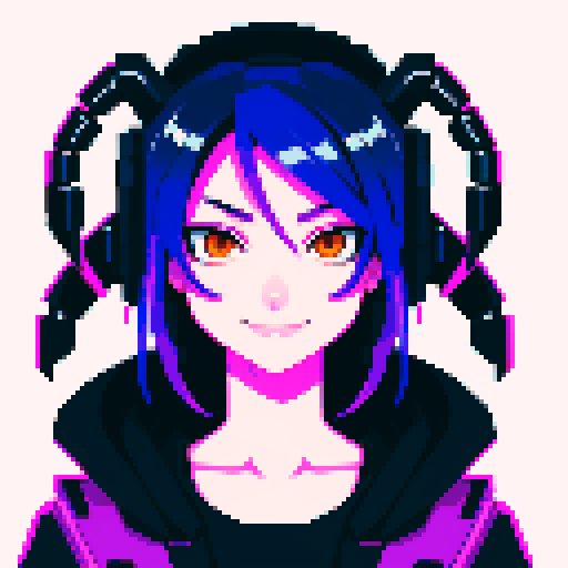 cute cyberpunk scorpion with human head, human head is from anime inspired character with vibrant hair, expressive eyes, and a playful smile,