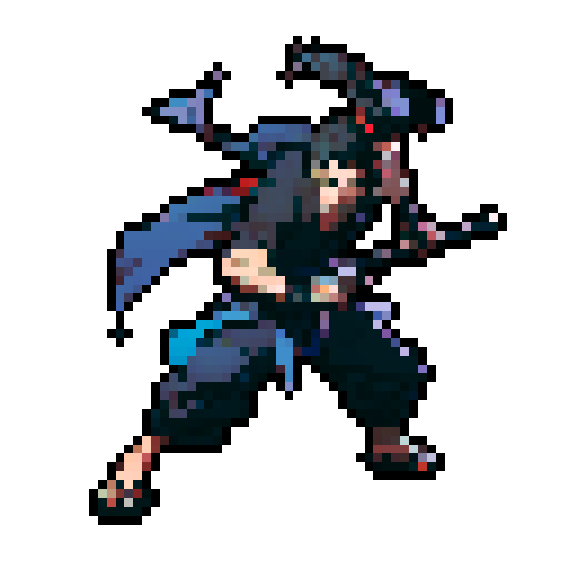 Full-body image of a male ninja ready to fight, no background