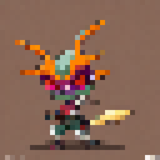 Cartoony goblin archer with exaggerated proportions and bold black outlines in a dynamic Anime style.