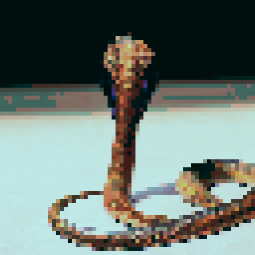 Cobra snake, night time, dark background