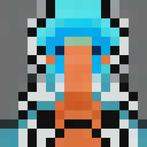 a young boy sky-blue colored hair