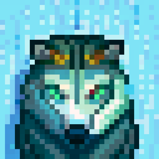 Wolf avatar, portrait, glowing eyes