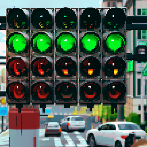 The traffic light is green
