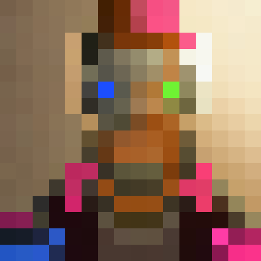 Winking cat with oversized headphones, neon pink and blue color scheme, surrounded by swirling music notes and sound waves