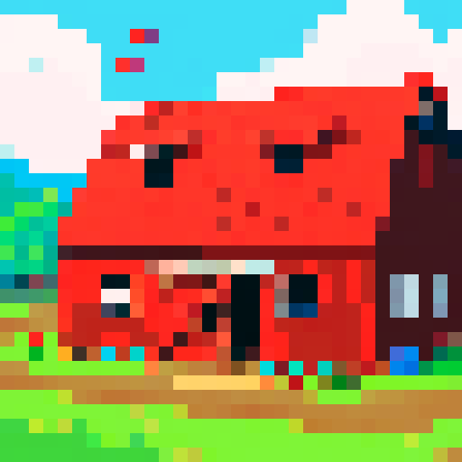 Red Barn, Destroyed, On fire, Broken, Crash