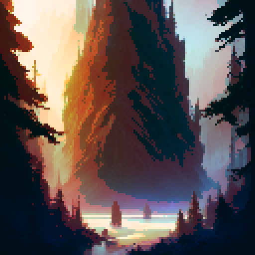 a beautiful forest landscape with water and mountain lush greens and blues