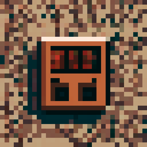 speaker icon brown, nostalgic, old school, pixelated, 32x32 game icon, sRGB, skill art, close up, portrait