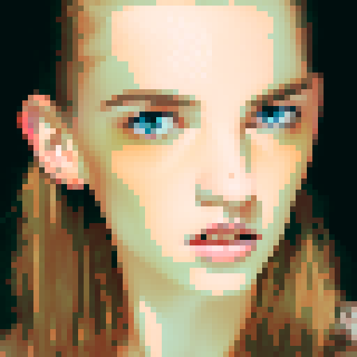 Portrait of young woman with blue eyes