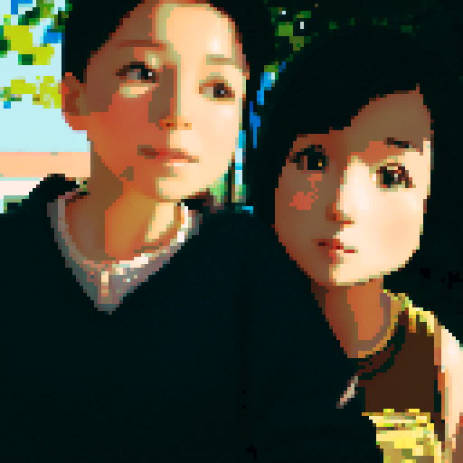 A cute girl with short hair brings bright sunshine.