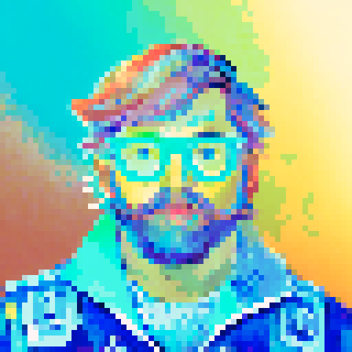 Gucci Van Gogh, pixelated in sRGB, flaunting Gucci fashion, a crown and gold glasses, blended with digital and crypto elements, surrounded by bitcoins, ethereum coins, digital ledgers, exuding cryptocurrency riches, confidence, and success in the digital age, landscape portrait