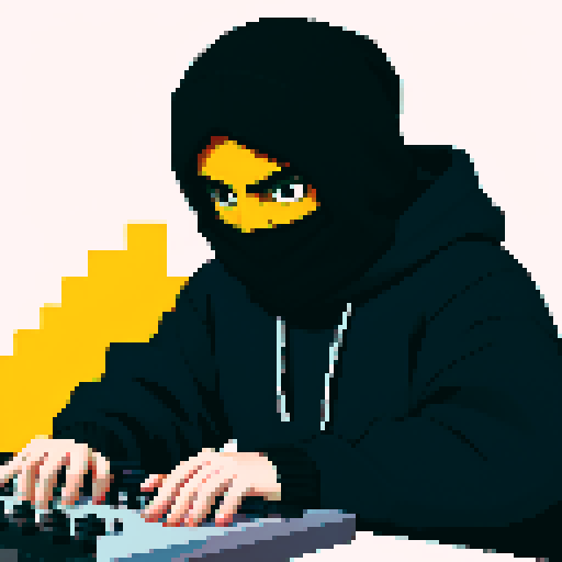 A DJ wearing a balaclava, smoking weed