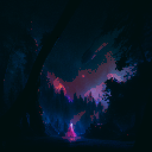 lonely, melancholic pokemon in a mystical, enchanted forest with vibrant, glowing flora and ancient ruins surrounded by misty, ethereal mountains