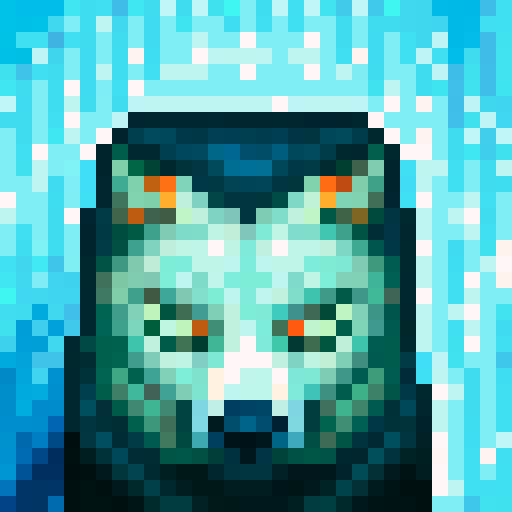wolf avatar, portrait,glowing eyes