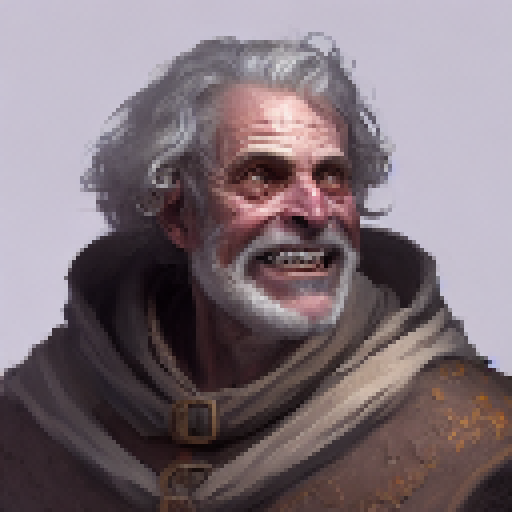 Old Medieval Man with Cheeky Grin