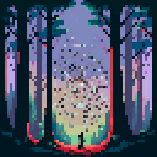 An enormous spider web between two trees in the forest fantasy setting