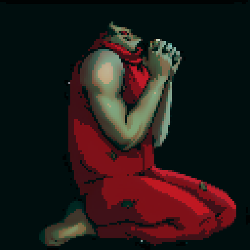 kneeling and praying enemy