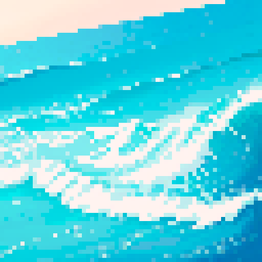 mediterranean waves, vibrant colors, fluid movement, contrasting hues, textured brushstrokes, sRGB palette, no land -- just waves
