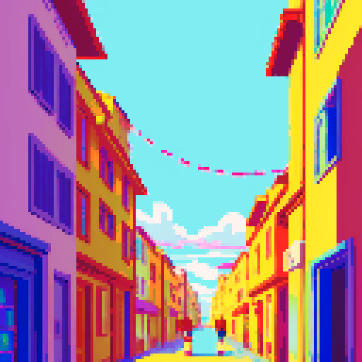 side profile of urban street