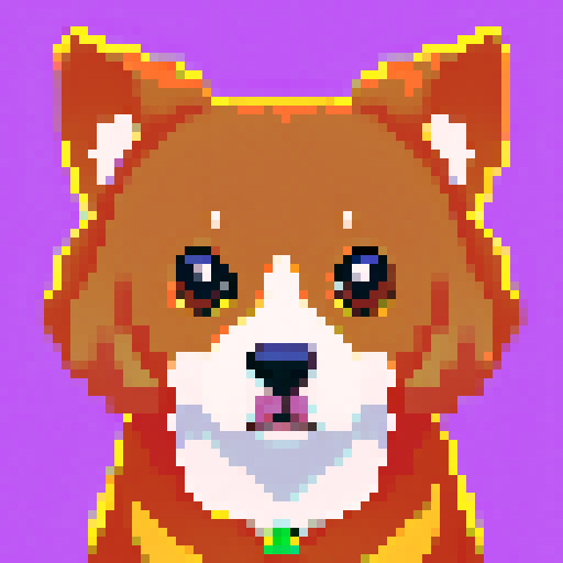 portrait, sprite art, character art, dog