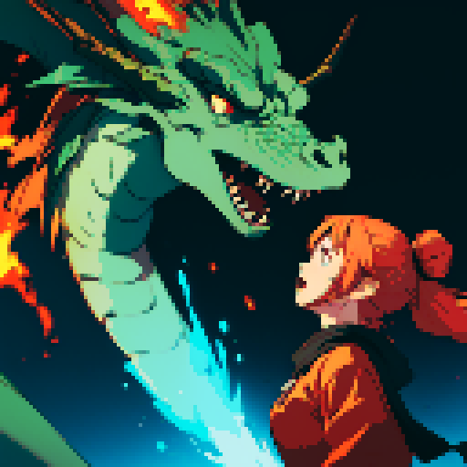 dragon breathing fire, fire breath, flames