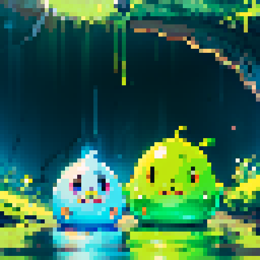 small round slime slamming into a person