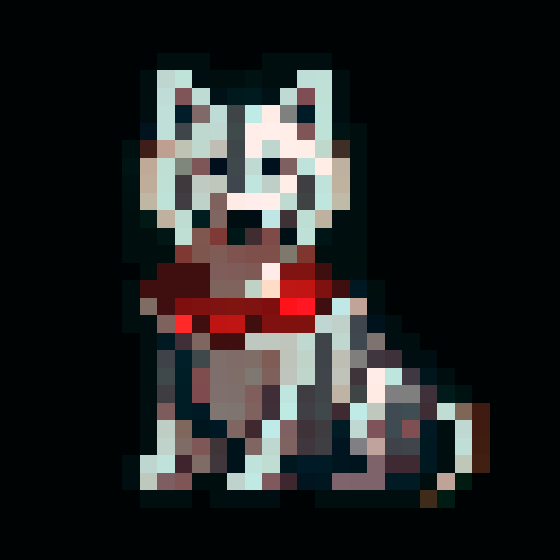 pixel white husky dogs that are pixel with cool varying traits like clothing