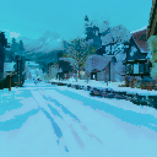 a cozy winter day landscape