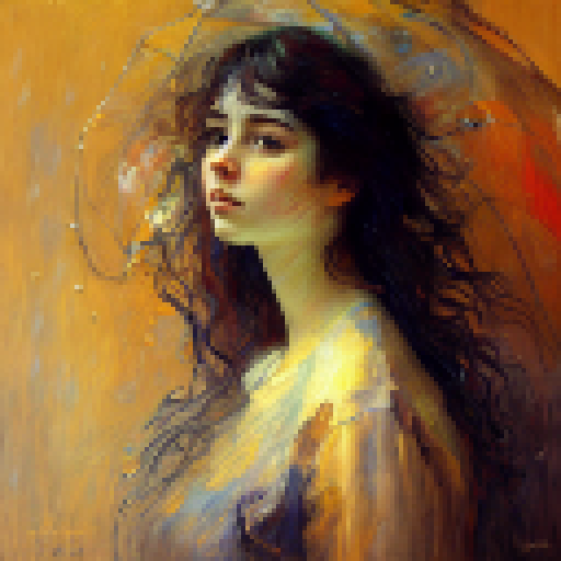 abstract concept art, art nouveau,impressionism,illustrious ,rainyday,umbrella 18 yo girl looking wet flower,black hair