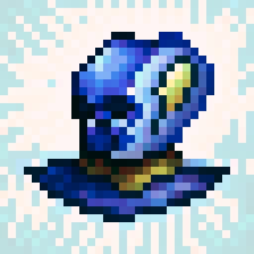 galaxy hat, skill art, close up, portrait, game icon, 32x32 pixel art, sRGB