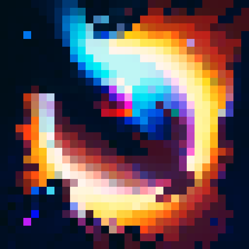 colorful art paintbrush, 32x32 badge style, bold black outline, vibrant sRGB colors