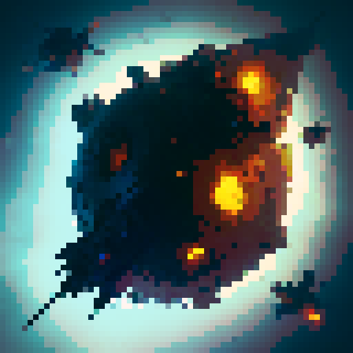 Pickaxe tool icon, 32x32 pixel art, metallic shine, sharp edges, worn handle, textured surface, vibrant colors, pixelated details, defined shadows, minimalist design