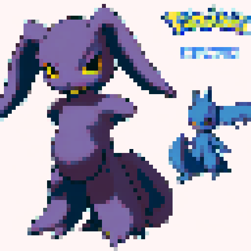 sprite sheet of a new pokemon, including overworld movement sprites