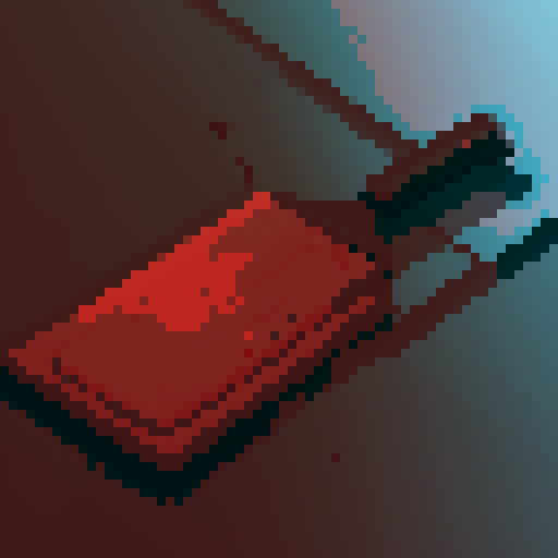 blood soaked knife on a dirty table, gritty, no characters, no people, knife on a table, blood, dirty