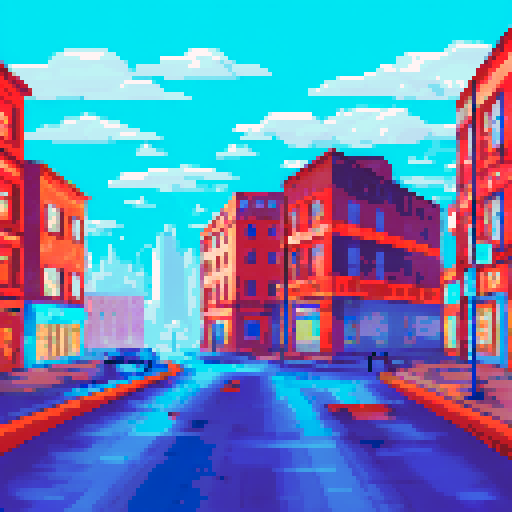 City street during thunderstorm