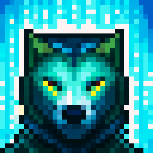 wolf avatar, portrait, glowing eyes