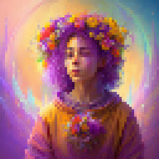 Vibrant, celebratory, and religious

Flowers and candles adorn the colorful altar as a Latina mother, surrounded by her loving family, bows her head in prayer to honor the divine on Mother's Day 2023.