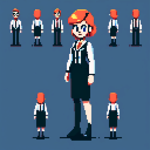 HR manager, formal dress, German national, pixel art, sRGB
