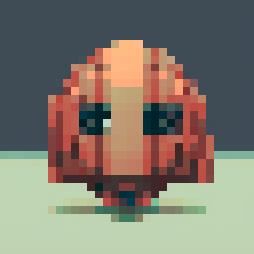 praying mantis helmet, retro 8-bit, intricate detailing, sharp angles, pixel art