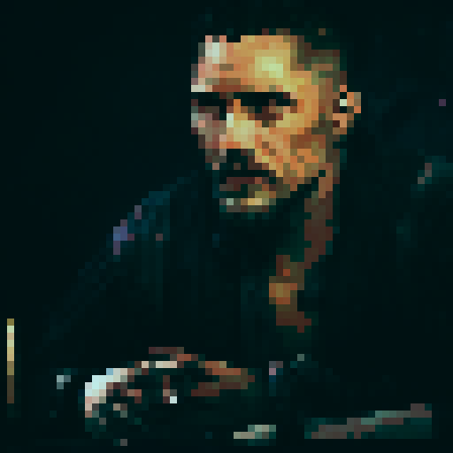 portrait of this guy with a plain tan background. Only shoulders and up facing forward.