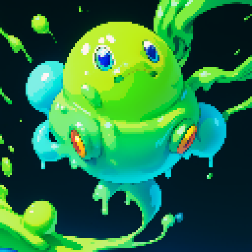 slime, dynamic shape, slime shooting out, slime attack, transparent background, no backdrop, no characters, no humans